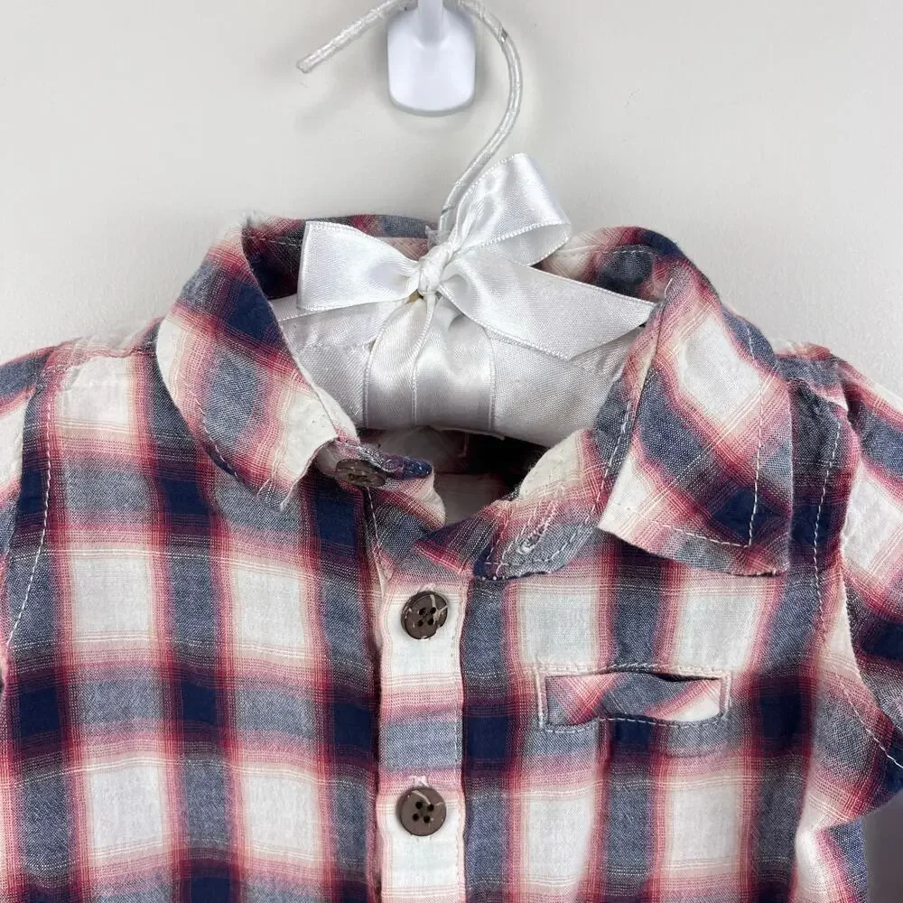 Me & Henry Corduroy Overalls and Plaid Bodysuits Bundle 9-12 Months